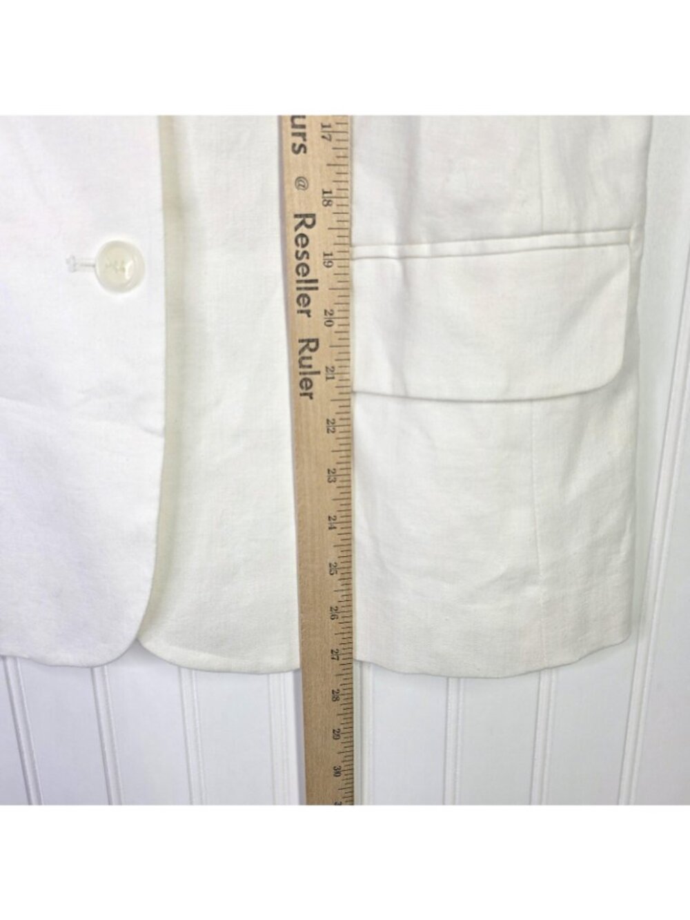 Banana Republic Suit Vest Women 6 Small White Linen Long Tailored Office Summer - Picture 10 of 12